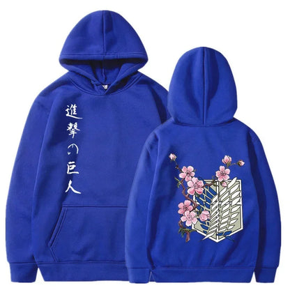 Anime Manga Hoodie With Minimalist Japanese Streetwear Floral Graphic Design