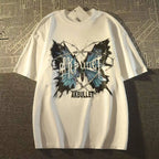 Vintage Inspired Streetwear Graphic T-Shirt with Layered Abstract Artwork and Relaxed Fit