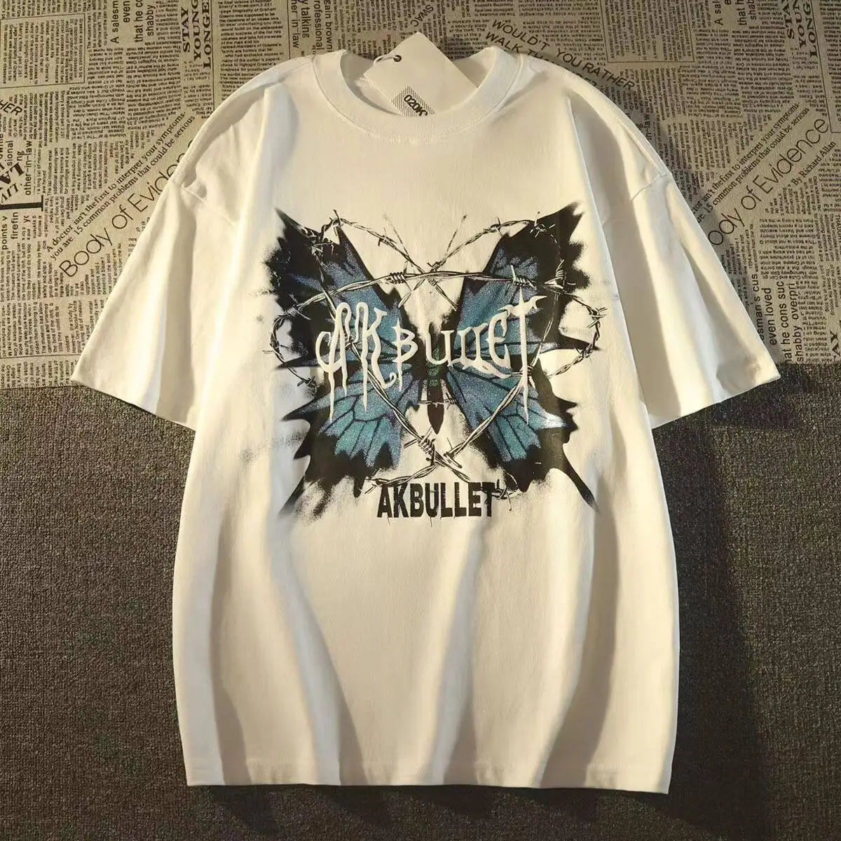 Vintage Inspired Streetwear Graphic T-Shirt with Layered Abstract Artwork and Relaxed Fit