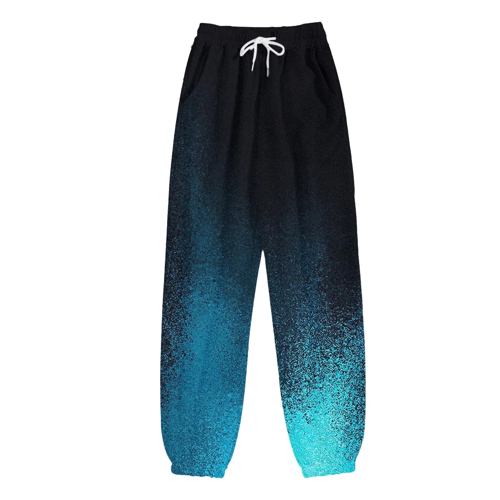 Women's High Waist Gradient Wide Leg Jogger Pants with Relaxed Casual Streetwear Style