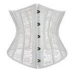 Ethereal White Floral Lace Underbust Waist Cincher with Front Clasps