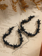 Barbed Wire Heart Hoop Earrings for Gothic Punk Alternative Fashion