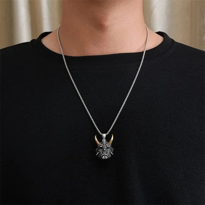 Demon Mask Pendant Necklace Gothic Punk Alternative Statement Jewelry
