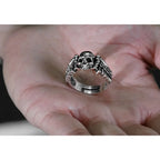 Winged Skull Statement Ring for Gothic Punk and Alternative Fashion