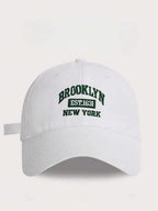 Unisex Cotton Baseball Cap with Embroidered Typography for Casual Everyday Streetwear Style