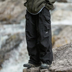 Men's Relaxed Parachute Cargo Pants with Oversized Utility Pockets and Outdoor Casual Style