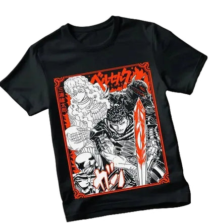 Retro Manga Graphic Tee with Bold Streetwear Panel Art Design