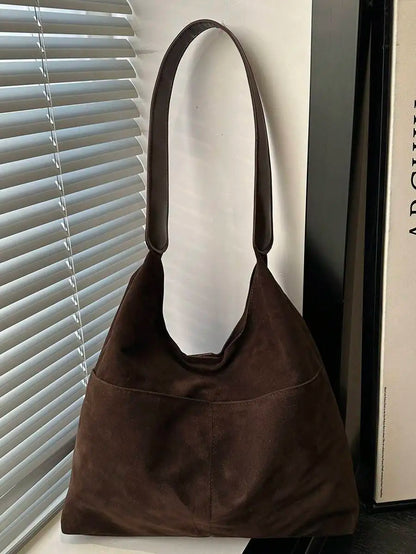 Large Slouchy Faux Leather Hobo Tote Bag with Relaxed Shoulder Design