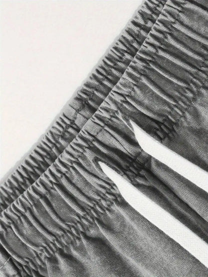 Men's Relaxed Cotton Drawstring Shorts with Vintage Graphic Streetwear Inspired Design