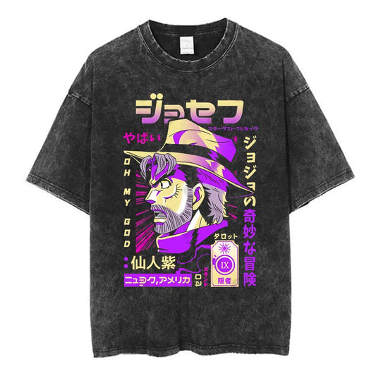 Cyber Goth Japanese Streetwear Oversized Graphic Washed T-Shirt