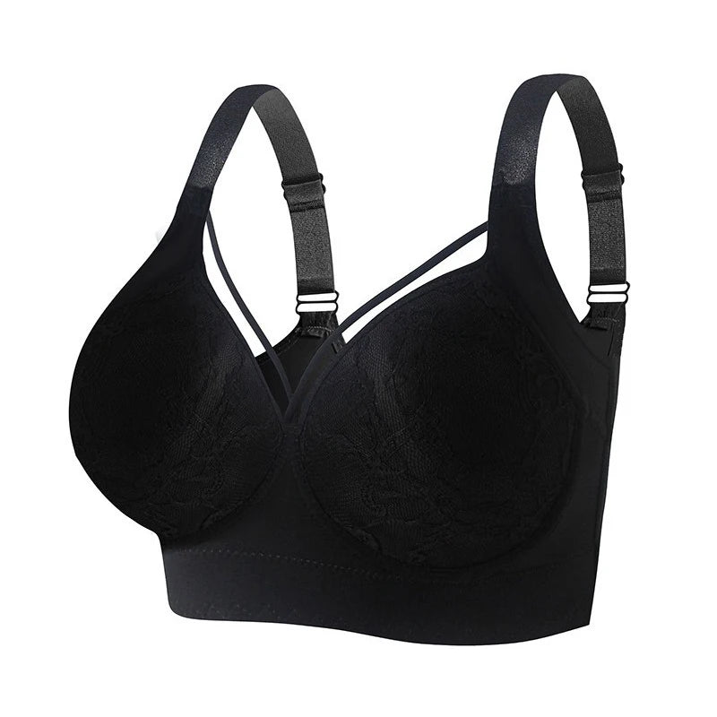Longline Lace-Trim Underwire Minimizer Bra with Full Back Coverage