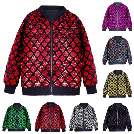 Men's Reflective Pattern Zip-Up Streetwear Bomber Jacket with Textured Finish