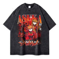 Retro Anime-Inspired Mecha Streetwear Oversized Vintage Wash Cotton T-Shirt