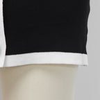 Chic Black Contrast-Trim Sleeveless Mini Dress with Faux Button Detailing
