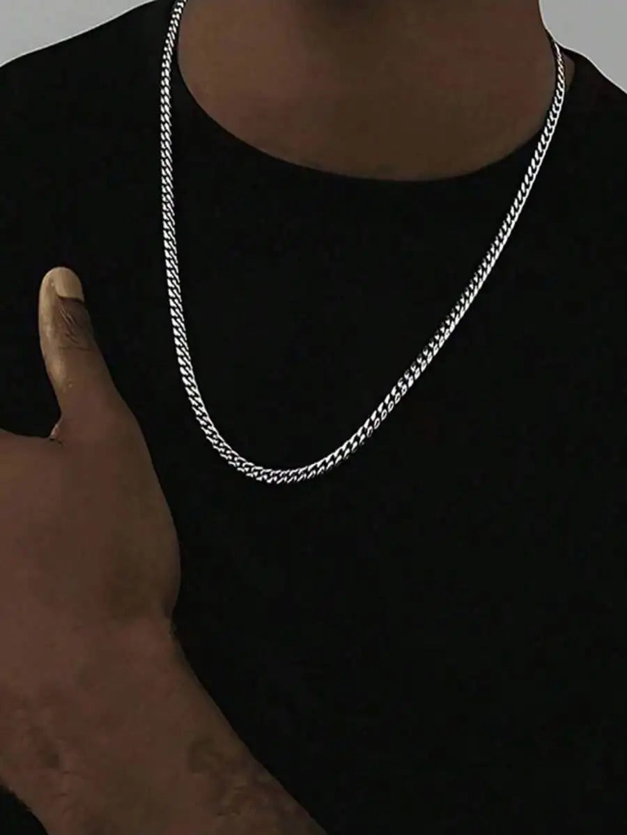 Minimalist Link Chain Necklace for Punk Streetwear and Alternative Fashion
