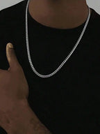 Minimalist Link Chain Necklace for Punk Streetwear and Alternative Fashion