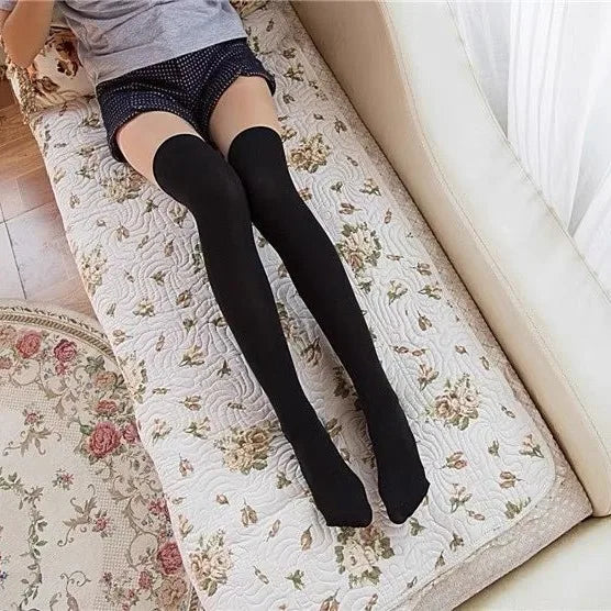 Extra Long Over-the-Knee Cotton Socks with Soft Stretch Knit and Stay-Up Design