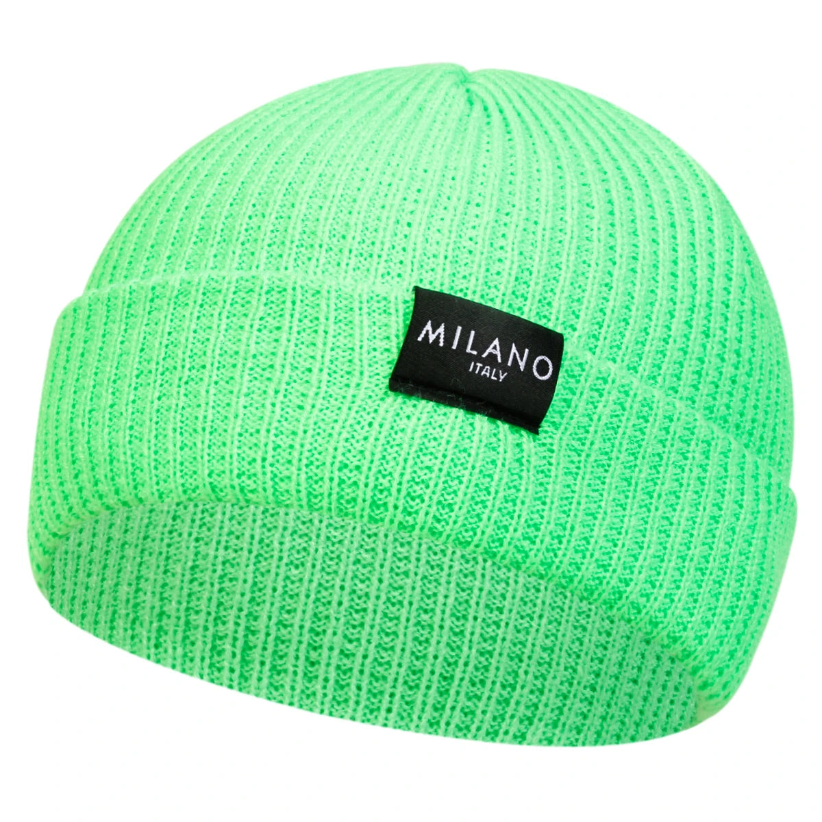 Minimalist Ribbed Polyester Knit Beanie with Woven Patch for Casual Streetwear Everyday Style
