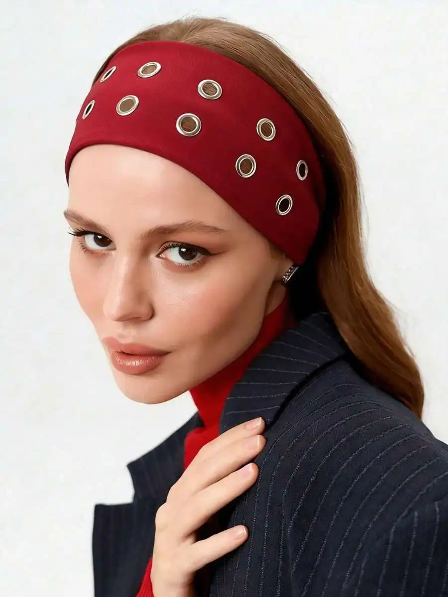 Grommet Detail Headband Punk Alternative Streetwear Hair Accessory