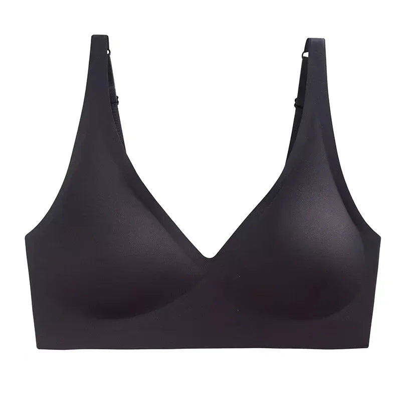 Plunging V-Neck Seamless-Style Wireless Bra with Smooth Molded Cups