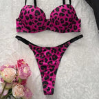 Colorful Floral Embroidery Longline Corset Bra and Panty Set