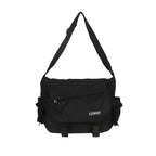 Large Capacity Nylon Crossbody Messenger Bag with Utility Pocket Streetwear Design