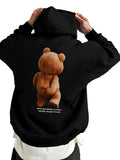 Oversized Kawaii Anime Hoodie with Plush Bear Streetwear Artwork