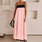Strapless Patchwork Maxi Dress with Relaxed Contemporary Flowing Shape