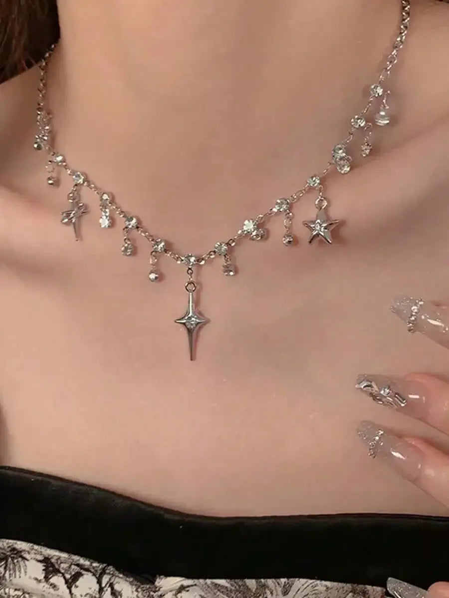 Star Charm Layered Necklace for Gothic Y2K and Alternative Fashion Looks