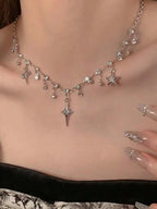 Star Charm Layered Necklace for Gothic Y2K and Alternative Fashion Looks
