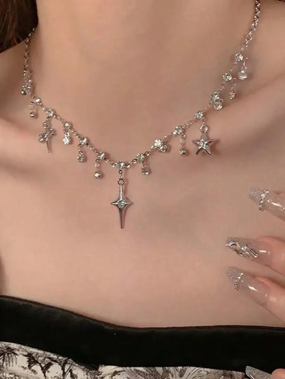 Star Charm Layered Necklace for Gothic Y2K and Alternative Fashion Looks