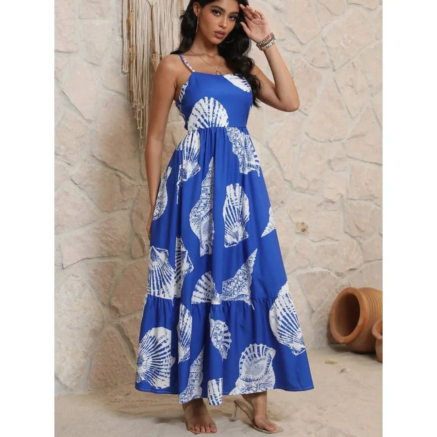 Printed Camisole Long Dress with High Waist Relaxed Contemporary Fit