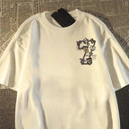 High Street Graphic Streetwear T-Shirt With Casual Cotton Blend Design