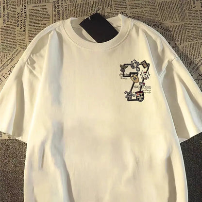 High Street Graphic Streetwear T-Shirt With Casual Cotton Blend Design