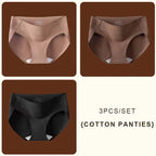 3-Piece Seamless Ribbed Mid-Rise Brief Set in Earthy Neutrals