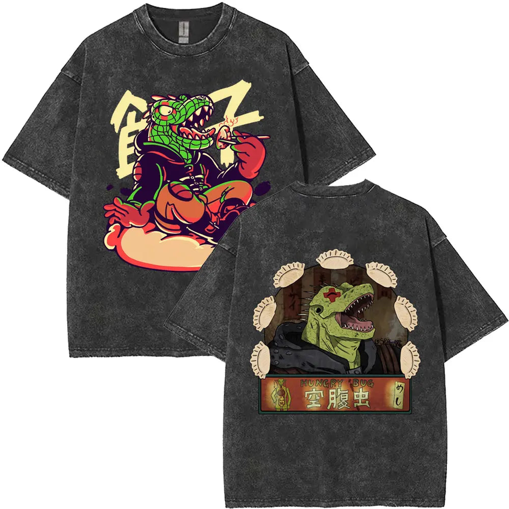 Vintage Anime Goth Graphic T-Shirt with Dark Manga Streetwear Aesthetic - BigCat Streetwear