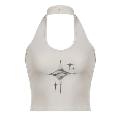 Women's Graphic Crop Tank Top with Slim Fit Sleeveless Streetwear Everyday Style