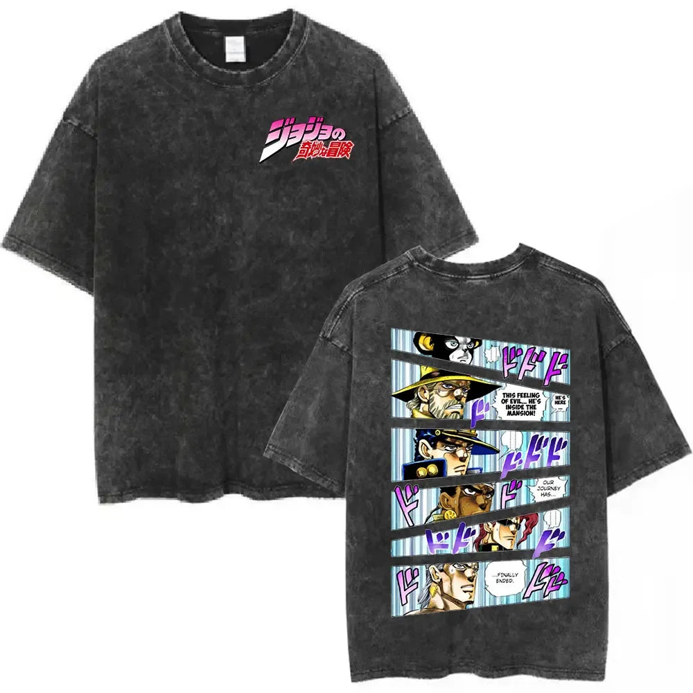 Retro Manga Panel Oversized Japanese Streetwear Graphic T-Shirt