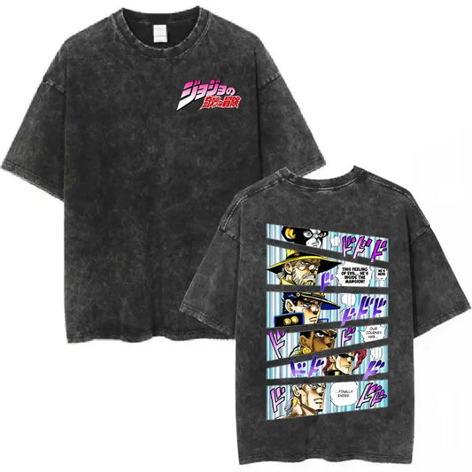 Retro Manga Panel Oversized Japanese Streetwear Graphic T-Shirt