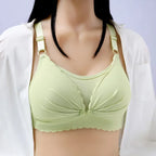 Seamless Wire-Free Nursing Bra with Scalloped Edges and Front-Drop Clips