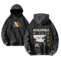 Anime Hunter Graphic Washed Hoodie with Vintage Manga Streetwear Style