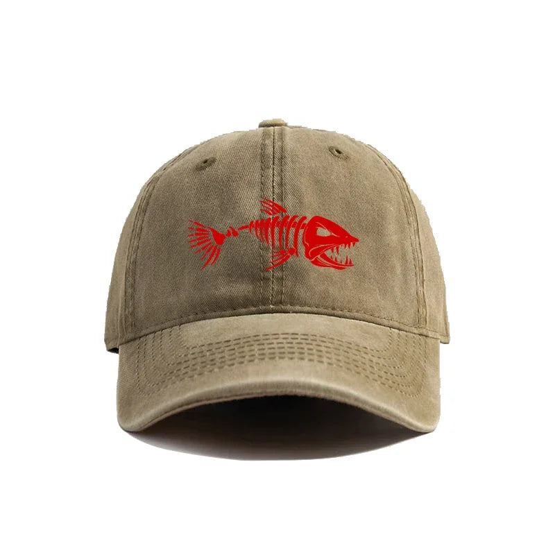 Unisex Vintage Washed Baseball Cap with Graphic Embroidery for Casual Outdoor Streetwear Style