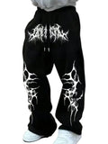 Men's Relaxed Fit Graphic Sweatpants with Wide Leg Streetwear Style