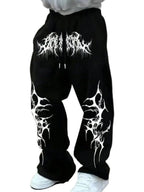 Men's Relaxed Fit Graphic Sweatpants with Wide Leg Streetwear Style