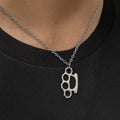 Vintage Knuckle Pendant Necklace for Punk Gothic and Alternative Streetwear Looks