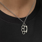 Vintage Knuckle Pendant Necklace for Punk Gothic and Alternative Streetwear Looks
