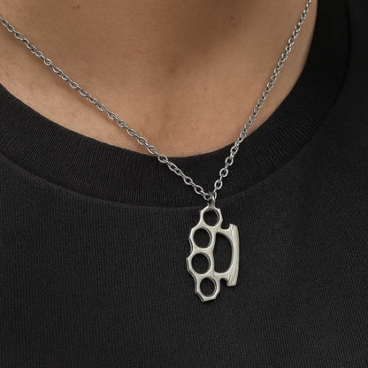 Vintage Knuckle Pendant Necklace for Punk Gothic and Alternative Streetwear Looks