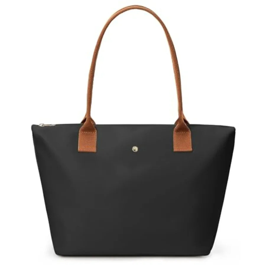Minimal Large Capacity Tote Shoulder Bag with Zip Closure Design