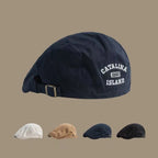 Retro Inspired Adjustable Newsboy Cap with Embroidered Detail for Casual Streetwear Fashion