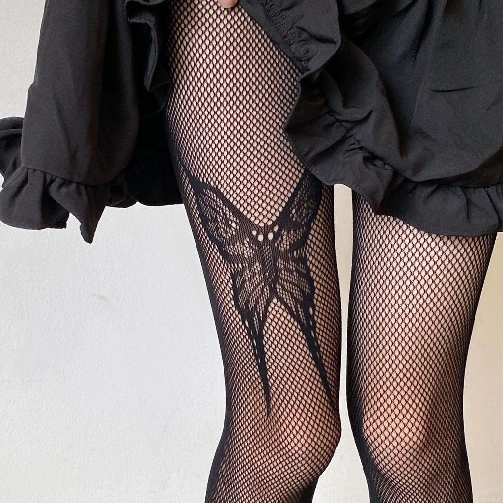 Spider Web Pattern Fishnet Tights Gothic Alternative Fashion Mesh Hosiery